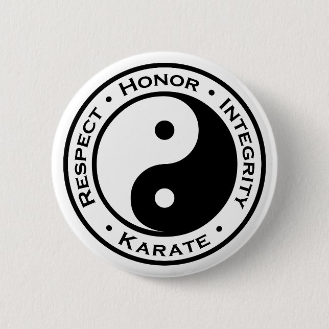 Respect Honor Integrity Karate Pinback Button (Front)