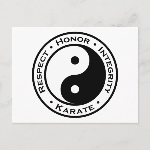 Respect Honor Integrity Karate Postcard