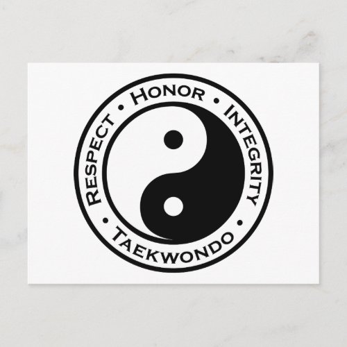 Respect Honor Integrity Taekwondo Postcard
