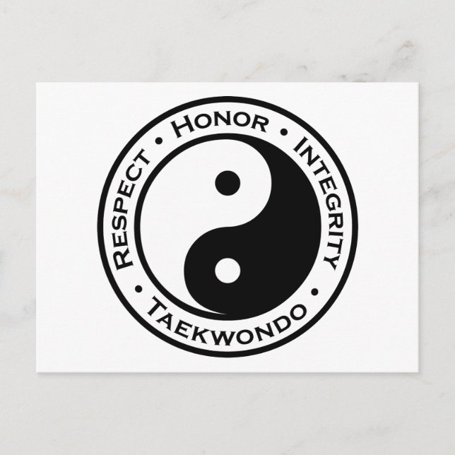 Respect Honor Integrity Taekwondo Postcard (Front)
