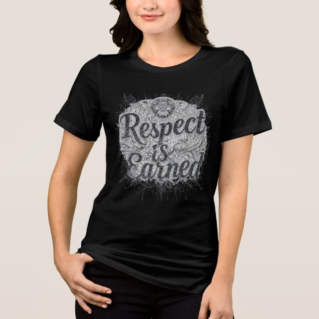 "Respect Is Earned - Bold Motivational Streetwear  Tri-Blend Shirt (Front)