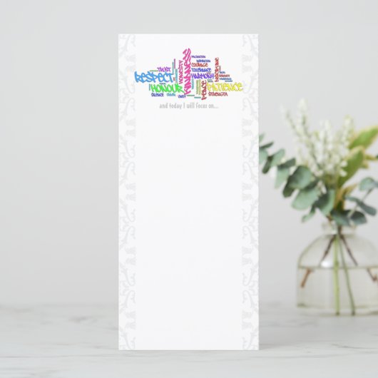 Respect, Kindness, Trust... Virtues word art (Standing Front)