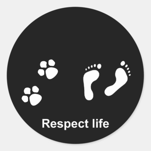 Respect life classic round sticker