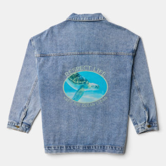 Respect Life, Keep the Ocean Clean Denim Jacket