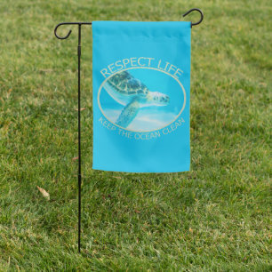 Respect Life, Keep the Ocean Clean Garden Flag