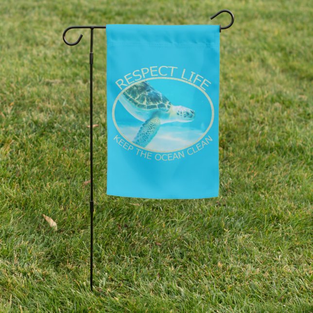 Respect Life, Keep the Ocean Clean Garden Flag (In SItu)