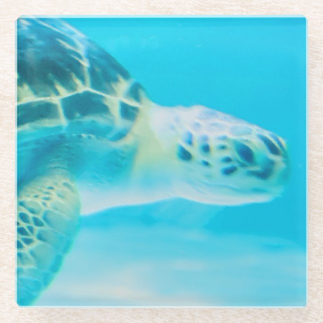 Respect Life, Keep the Ocean Clean Glass Coaster (Front)