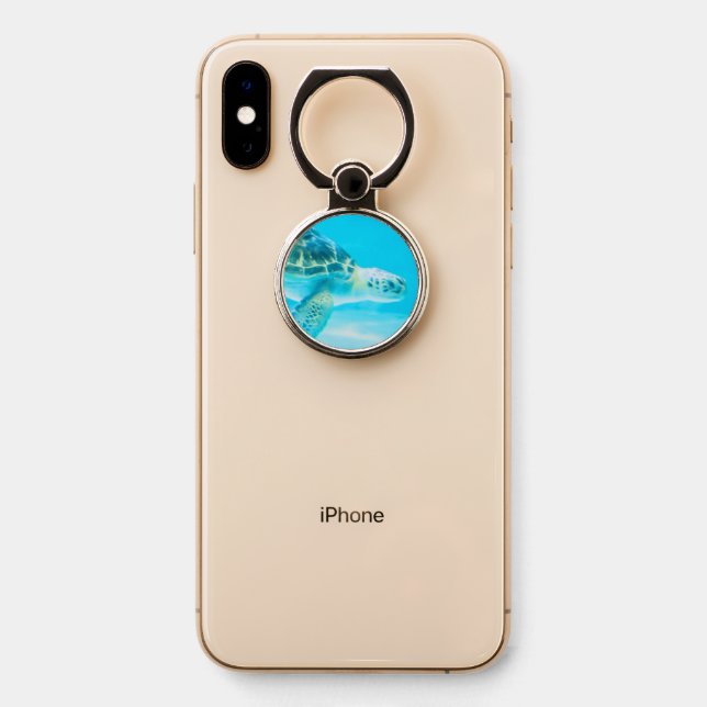Respect Life, Keep the Ocean Clean Phone Ring Stand (On Phone)
