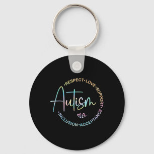 Respect Love Support Autism Awareness Month Women Keychain