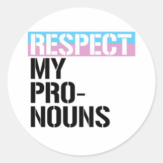 Respect My Pronouns Classic Round Sticker