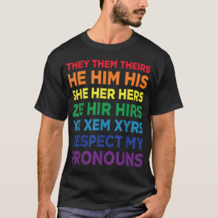 Respect My Pronouns LGBTQ Transgender Rights T-Shirt