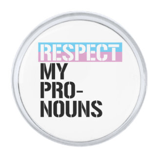 Respect My Pronouns Silver Finish Lapel Pin