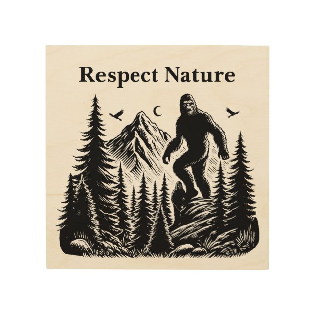 Respect Nature Yeti Bigfoot Ink Art (Front)