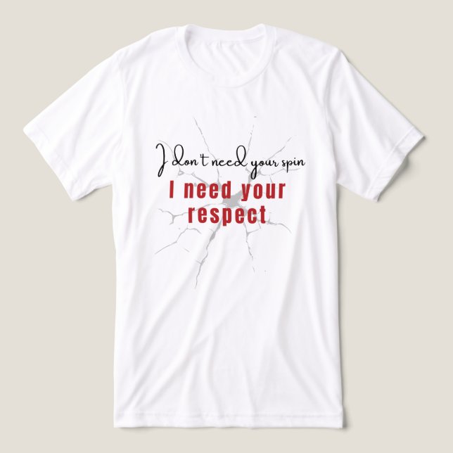 Respect, Not Spin – Disability Pride Empowerment Tri-Blend Shirt (Design Front)