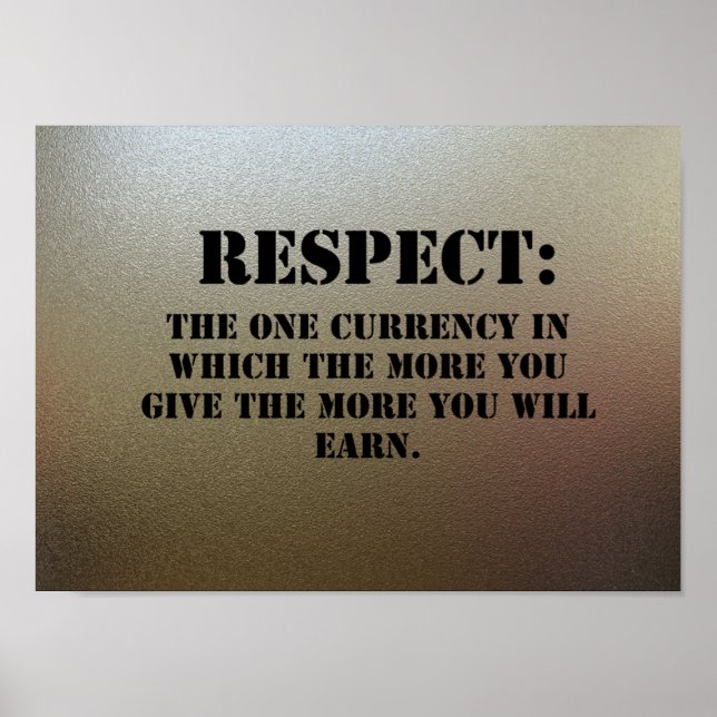 Respect on chrome plating. poster (Front)