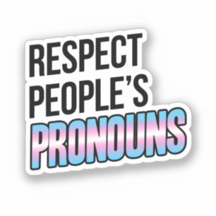 Respect People's Pronouns - Trans Stripes Sticker