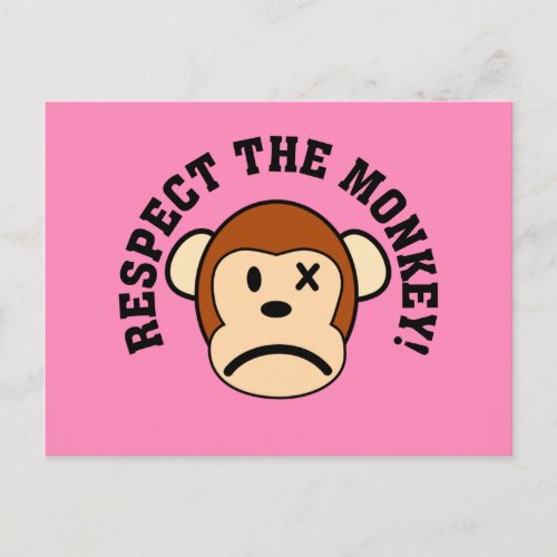 Respect the angry monkey or face his wrath postcard