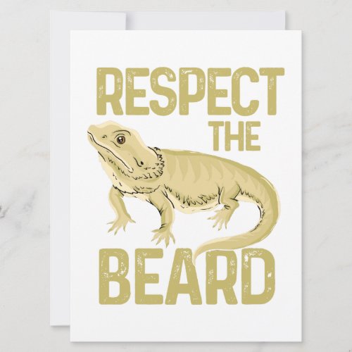 Respect The Beard Bearded Dragon Reptile Animal Announcement