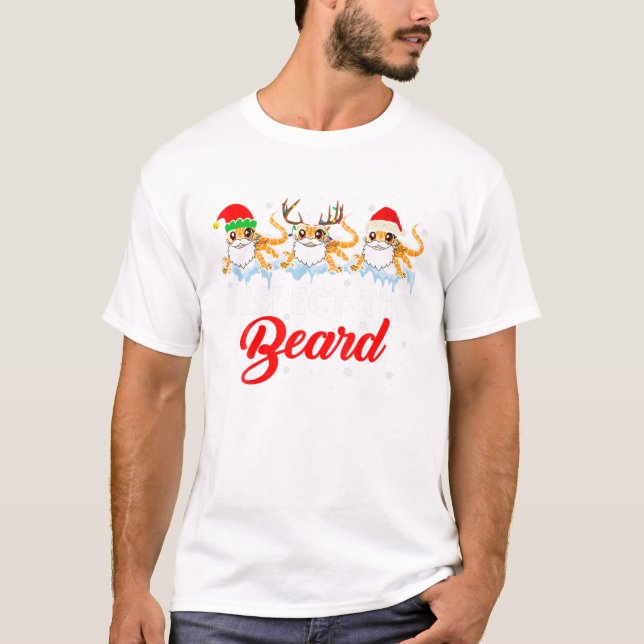 Respect The Beard Christmas T-Shirt (Front)