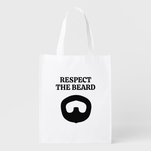 Respect the beard fun goatee reusable grocery bag
