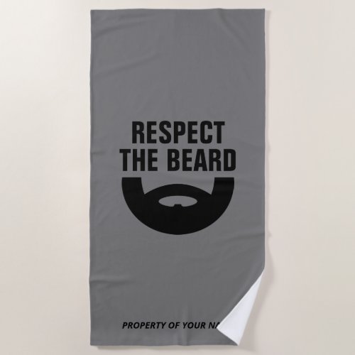 Respect The Beard funny beach towel gift for men