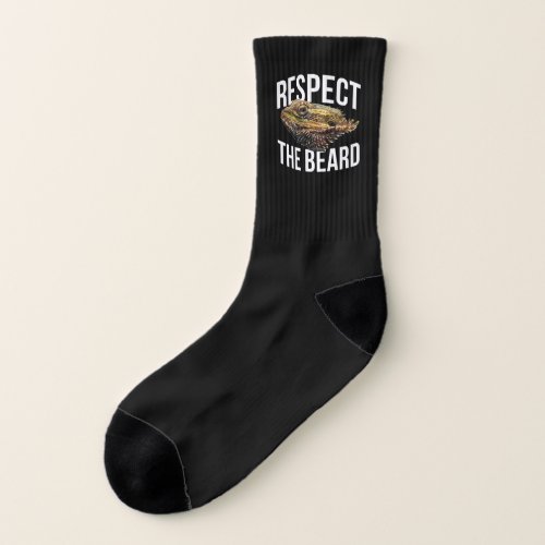 Respect The Beard Funny Bearded Dragon Design Socks