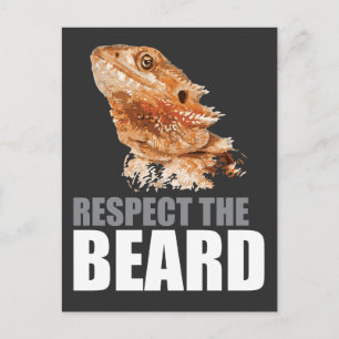 Respect The Beard Funny Bearded Dragon Postcard