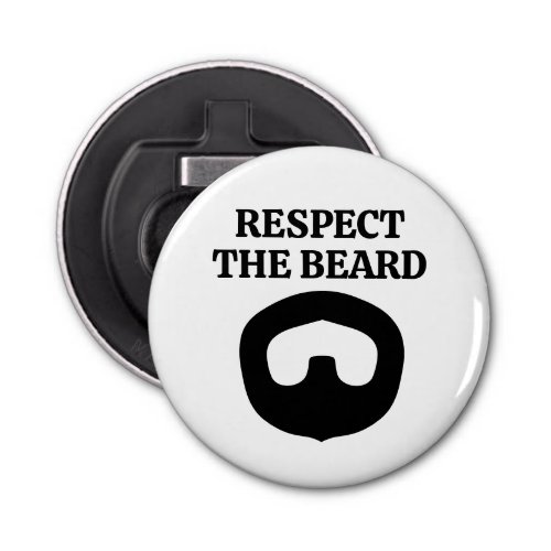 Respect the beard funny goatee drawing magnetic bottle opener