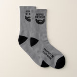 Respect The Beard funny sport socks for men<br><div class="desc">Real Men Love Cats funny sport socks for men. Humorous quote for guys with beards. Add your own custom name or monogram letters to make a unique pair of socks. Cool Birthday or Christmas Holiday gift idea for him. Gray or custom background color. Fun present for bearded brother, husband, boyfriend,...</div>