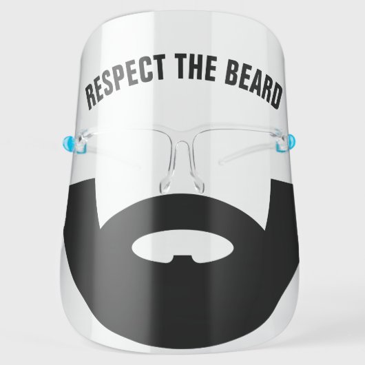Respect the beard funny transparent face shield (Front)