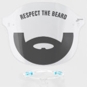 Respect the beard funny transparent face shield (Front w/Glasses)