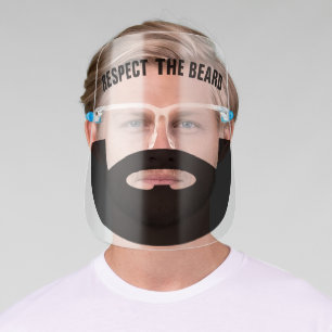 Respect the beard funny transparent face shield