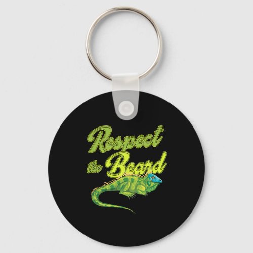 Respect The Beard Gecko Reptile Reptiles Pet Gift Keychain