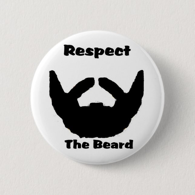 respect the beard pinback button (Front)