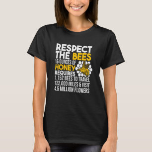 Respect The Bees Beekeeper Apiary Honey Beekeeping T-Shirt