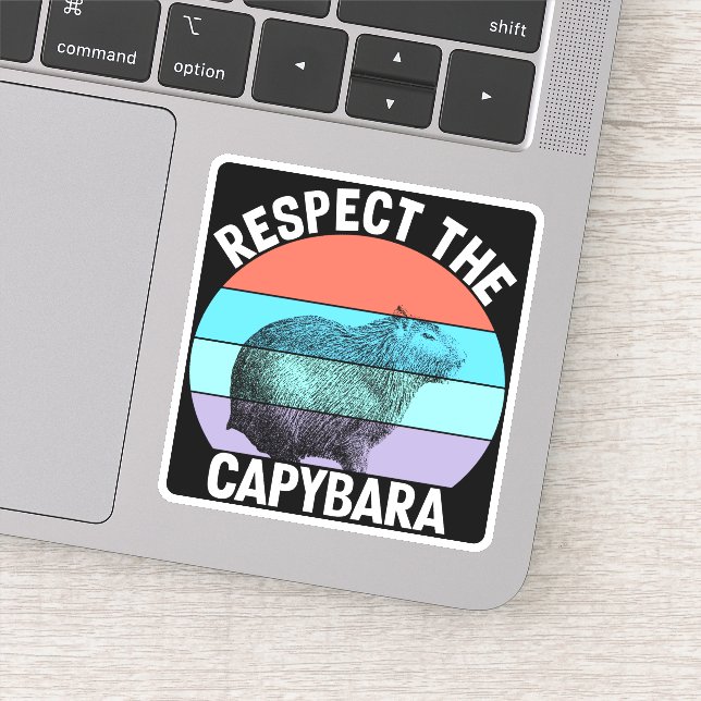 Respect The Capybara Funny Capybara Lover Sticker (Detail)
