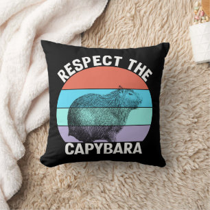 Respect The Capybara Funny Capybara Lover Throw Pillow
