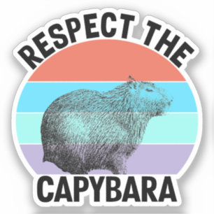 Respect The Capybara Funny Rodent Capybara Sticker