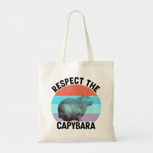 Respect The Capybara Funny Rodent Capybara Tote Bag