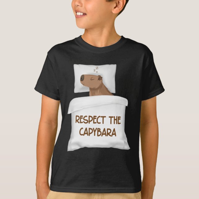 Respect The Capybara Official Sleep Nightgown Slee T-Shirt (Front)