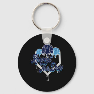 Respect The Drip Baseball Home Plate With Sprinkle Keychain