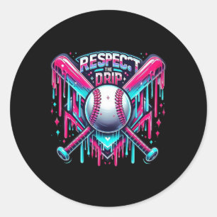 Respect The Drip Bysebyll Home Plate Ice Cream Dri Classic Round Sticker