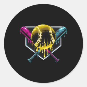 Respect The Drip Bysebyll Home Plate Ice Cream Dri Classic Round Sticker
