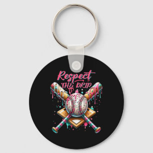 Respect The Drip Bysebyll Home Plate Ice Cream Dri Keychain