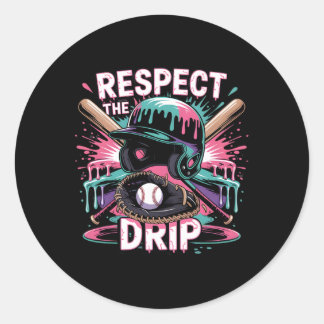 Respect The Drip Bysebyll Ice Cream Drip Helmet By Classic Round Sticker