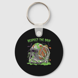 Respect The Drip Football Halloween Skeleton Hand Keychain