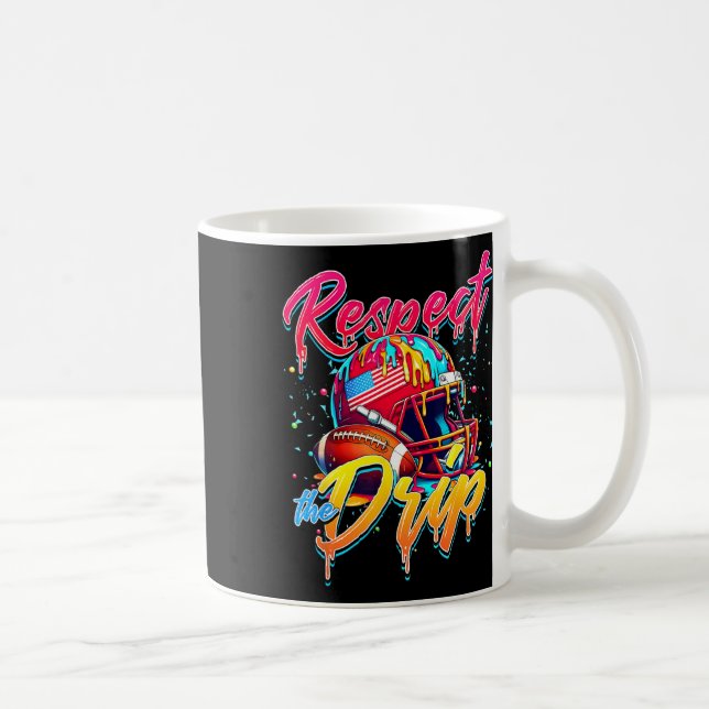 Respect The Drip Football Ice Cream Drip With Spri Coffee Mug (Right)