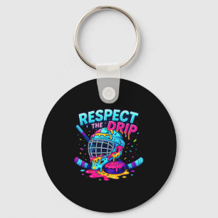Respect The Drip Ice Hockey Stick &amp; Puck Dripn Keychain