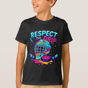 Respect The Drip Ice Hockey Stick &amp; Puck Dripn T-Shirt