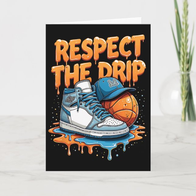 Respect The Drip Sneaker Swag Sketll Street Style  Card (Front)